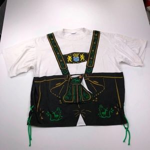Big Shirt Mens Extra Large White Black Lederhosen Style